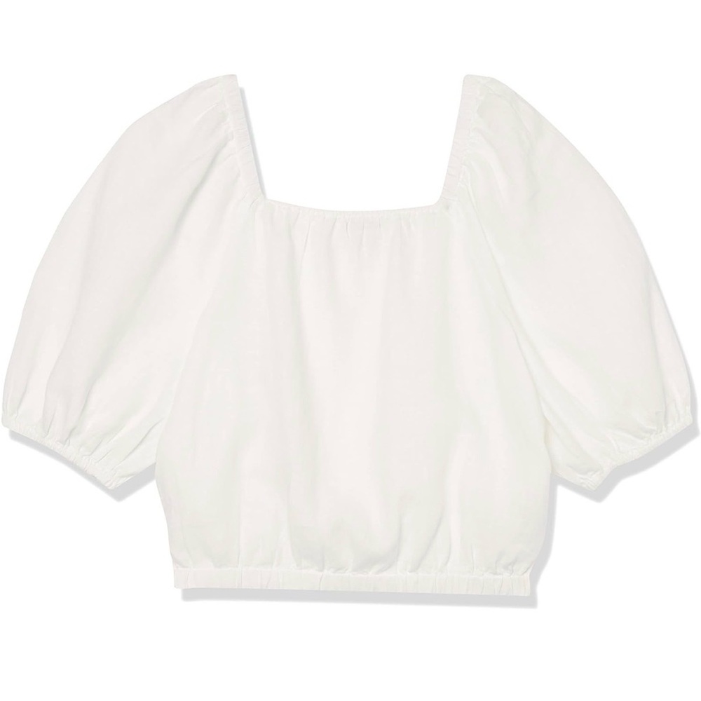 White Linen Off-Shoulder Top - Picture 3 of 3